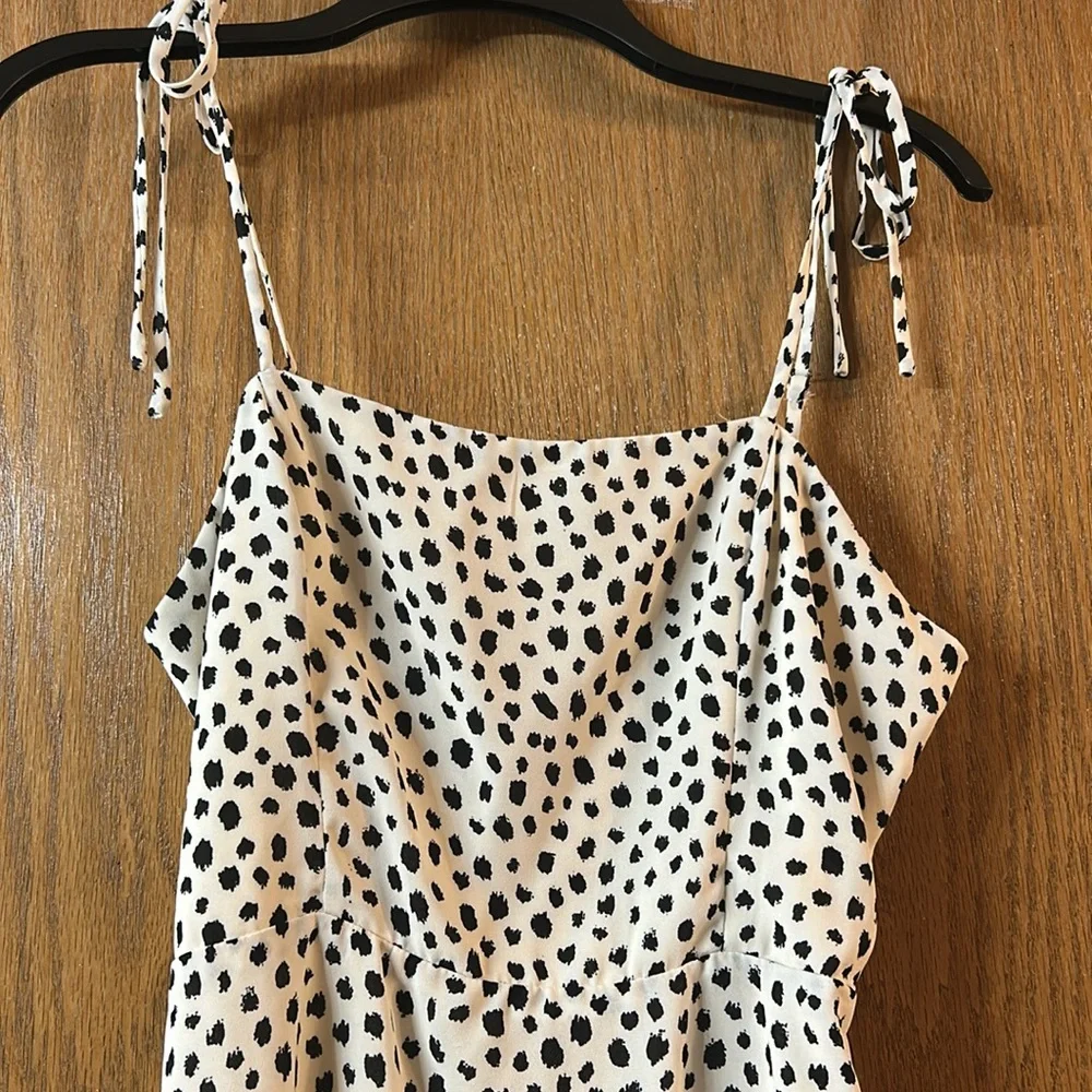 GB Medium Juniors Strappy White Cream Polka Dot Dress Mini Dress - Picture 3 of 16